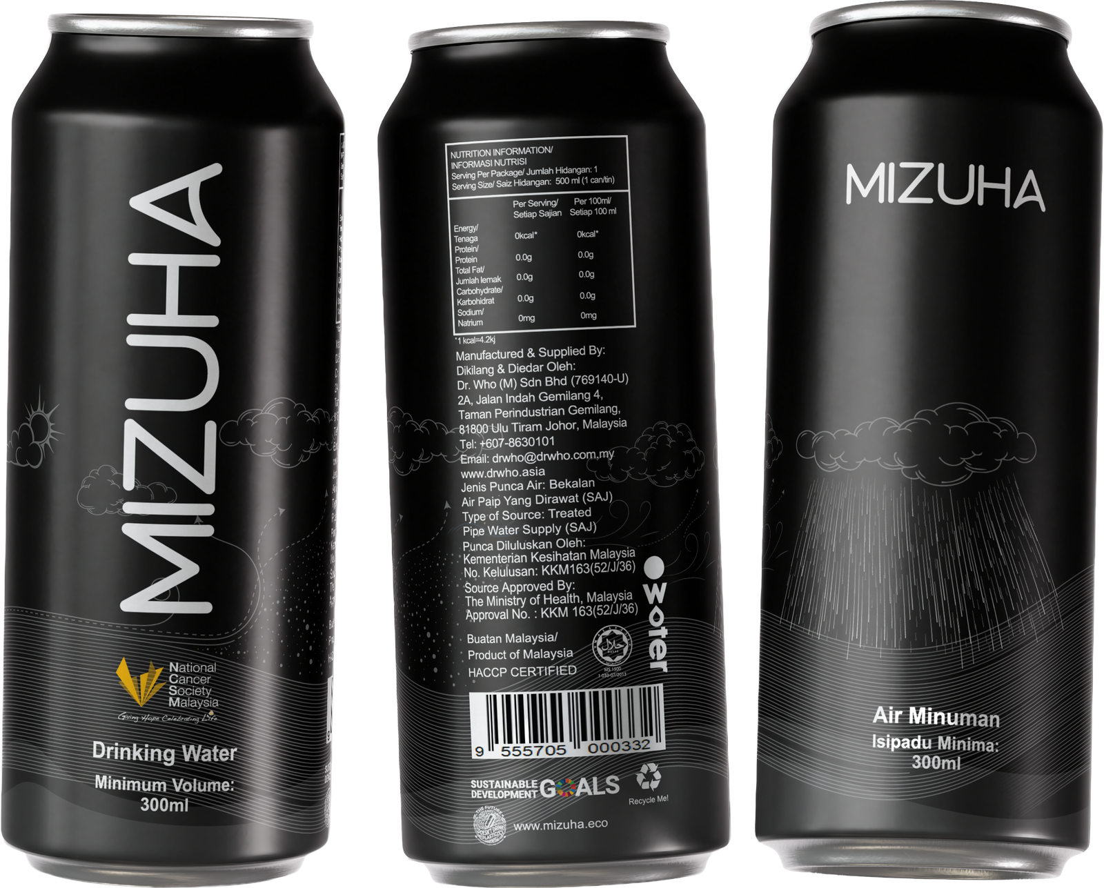 Mizuha Matte Black Water Can Mockup Lineup